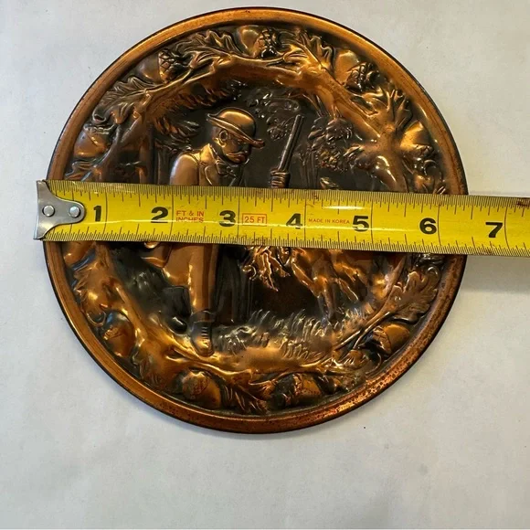 Vintage Coppercraft Guild Copper Wall Plates, Equestrian, Hunting, Rustic